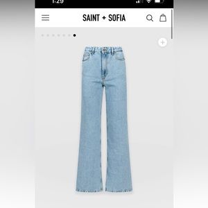 Saint + Sophia ADJUSTABLE WIDE LEG JEANS - PALE BLUE